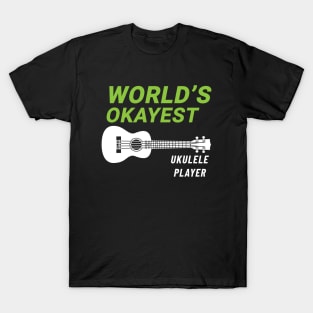 World's Okayest Ukulele Player Ukulele Dark Theme T-Shirt